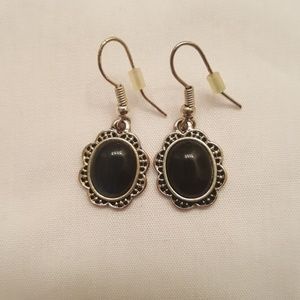 Black and silvertone earrings